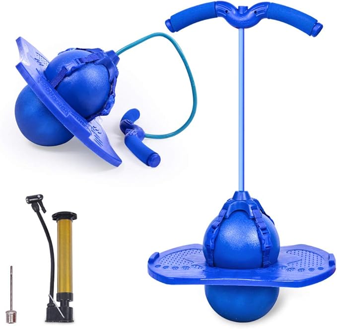 Genrics Pogo Bouncing Ball, with Handle and Ball Pump, High