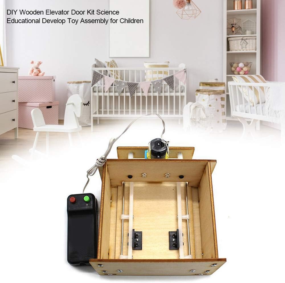 VGEBY DIY Wooden Elevator Door Kit, Science Educational DIY Wooden Garage Toy for Children House Assembly Toy Toy Elevator Kids Toys - Image 4