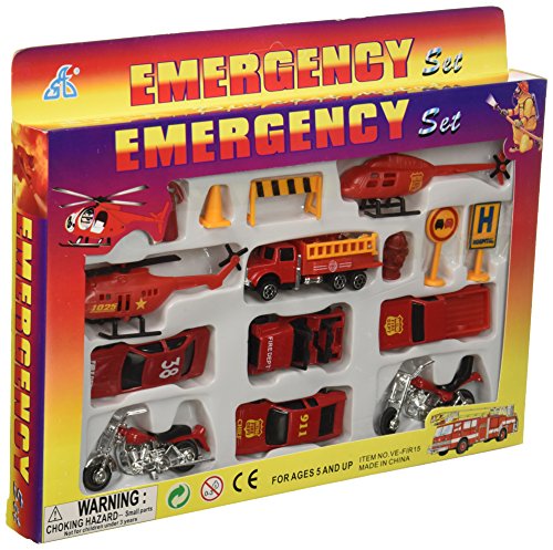 15 Piece Die Cast Fire Engine Team Set