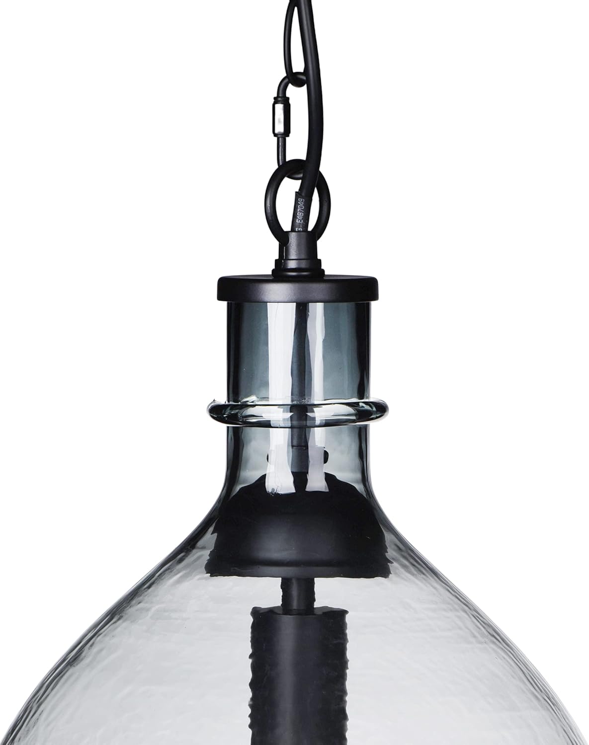 CASAMOTION Pendant Lighting Handblown Glass Light Fixture for Kitchen Island, Chandelier for Farmhouse, Dining Room, Hallway, Entryway, Restaurant, 1 Globe Recycled Blue, 11 inch Diam 17 inch Height - - 