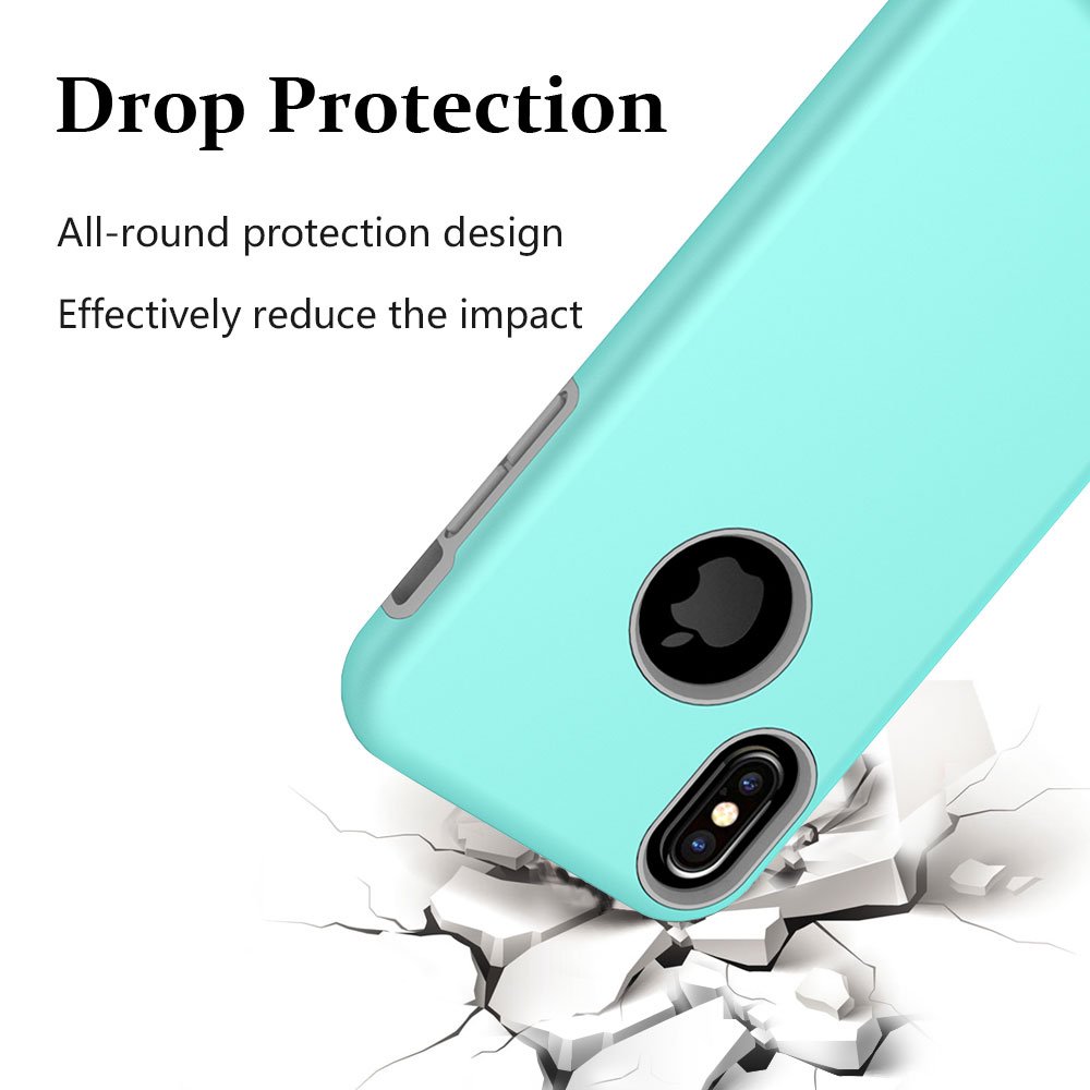 iPhone X Case, MagicSky Slim Corner Protection Shock Absorption Hybrid Dual Layer Armor Defender Protective Case Cover for Apple iPhoneX - Cyan