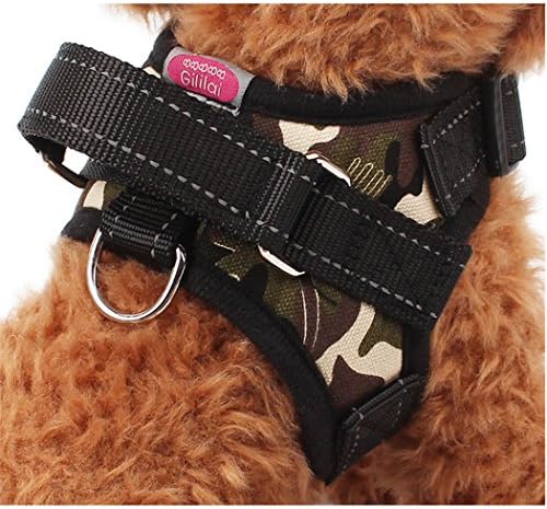 Gililai Adjustable No Pull Dog Collar Harness with Handle On Top - Best for Walking, Hiking &amp; Training Canie – 4 Colors and 4 Sizes (Medium, camouflage)
