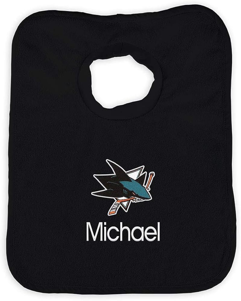 Designs by Chad and Jake San Jose Sharks Infant Personalized Bib