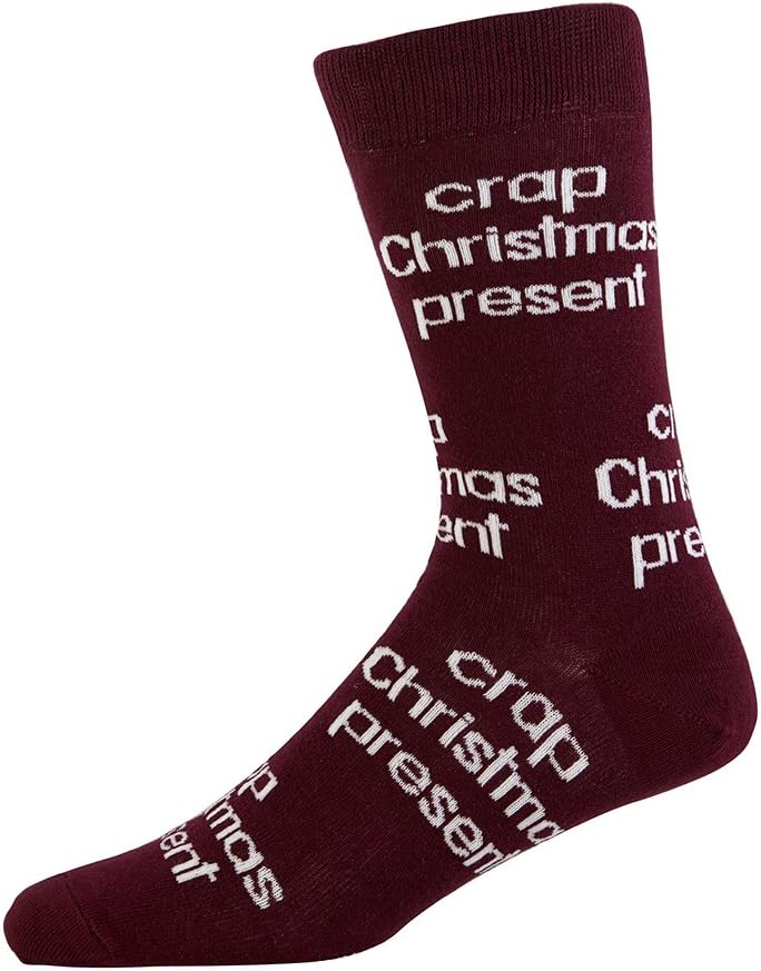 Crap Christmas Present Men's Burgundy Socks - Adult Socks - UK Size 6-11