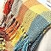 Battilo Cross Woven Throw Blanket in Bright, Fun Colors with Tasseled Ends 60