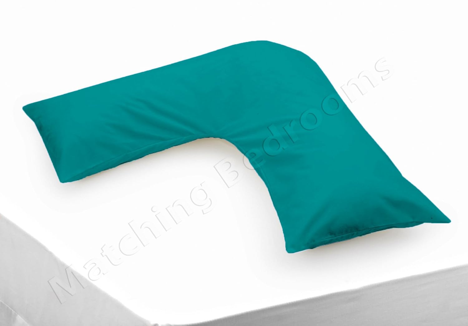 Quality Percale Polycotton V Shaped Pillowcase In Teal Available