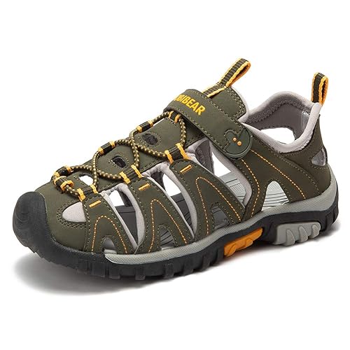 Gaatpot Unisex-Kinder Sandalen aus Leder für Jungen Mädchen Sommer Trekking Sandalette Sport- & Outdoor Strand Wanderschuhe