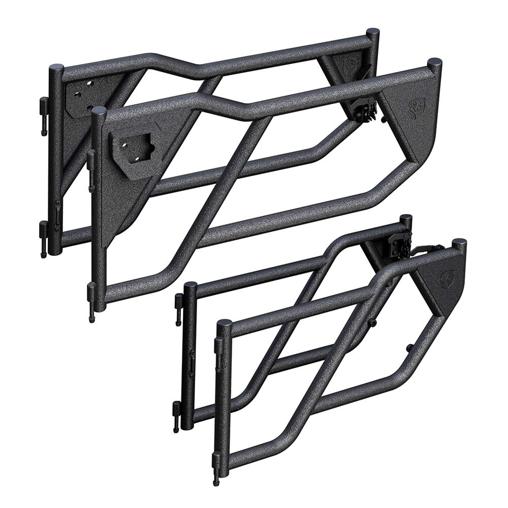Photo 1 of Tyger Auto TG-DR4J62758 Tubular Doors Compatible with 2018-2025 Jeep Wrangler JL 4-Doors (Not JK); 2020-2025 Gladiator JT | Textured Black | Mirror Mount | Front & Rear Door Set