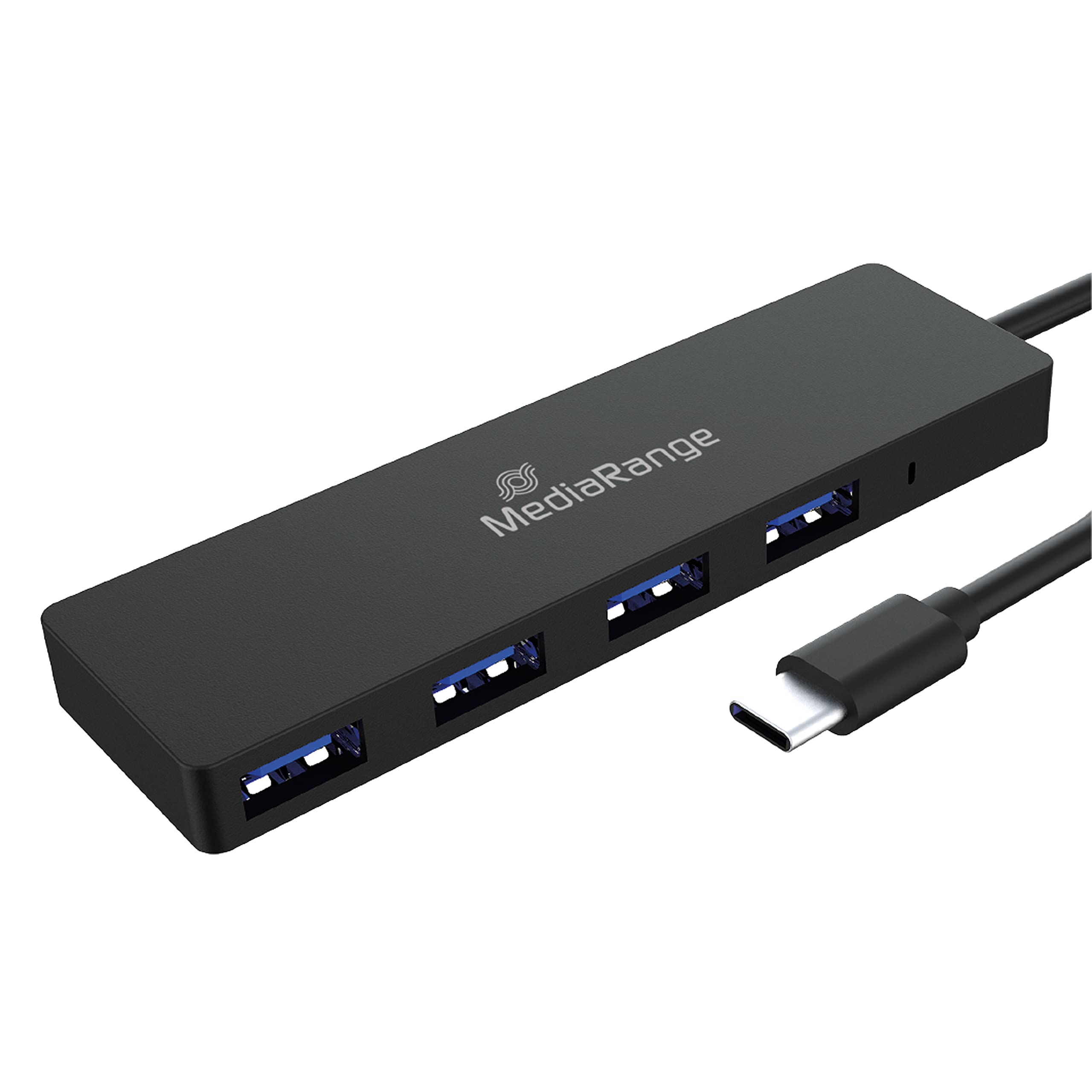 MediaRange USB Type-C™ to USB 3.0 Splitter 1:4, Bus-Powered, Black