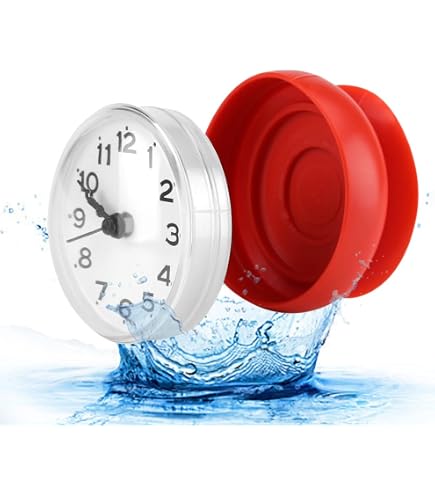 Besportble Horloge Murale Étanché Silencieuse Salle De Bain - Avec Ventouse, Design Moderne Gris