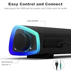 SOULION R30 Computer Speakers, Colorful LED Lights
