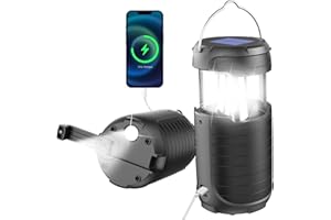 AIVICA 5000 Large Capacity Solar Hand Crank Flashlight with 8H Play Time, Survival Light, USB Charger for Cellphone, Portable Solar Camping light,Electric LED Camping Lantern for Emergency