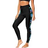 Deerose Print Swim Pants for Women Sun Protection High Waisted Swimming Leggings Rash Guard Pants