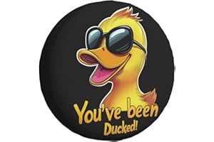 REVENEVER Spare Tire Cover for RV SUV Car Funny Yellow Duck Print Waterproof Dustproof Tire Cover for JP Camper Travel Trailer Truck