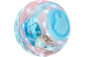 WNZQK Flash Dwarf Hamster Crystal Ball for Hamsters Under 4 inches - Running Activity Exercise Toy - Transparent - Small Animal Cage Accessories (S, Blue)