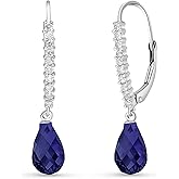 Galaxy Gold GG 14k Solid Gold Leverback Earrings with Diamonds and Sapphires