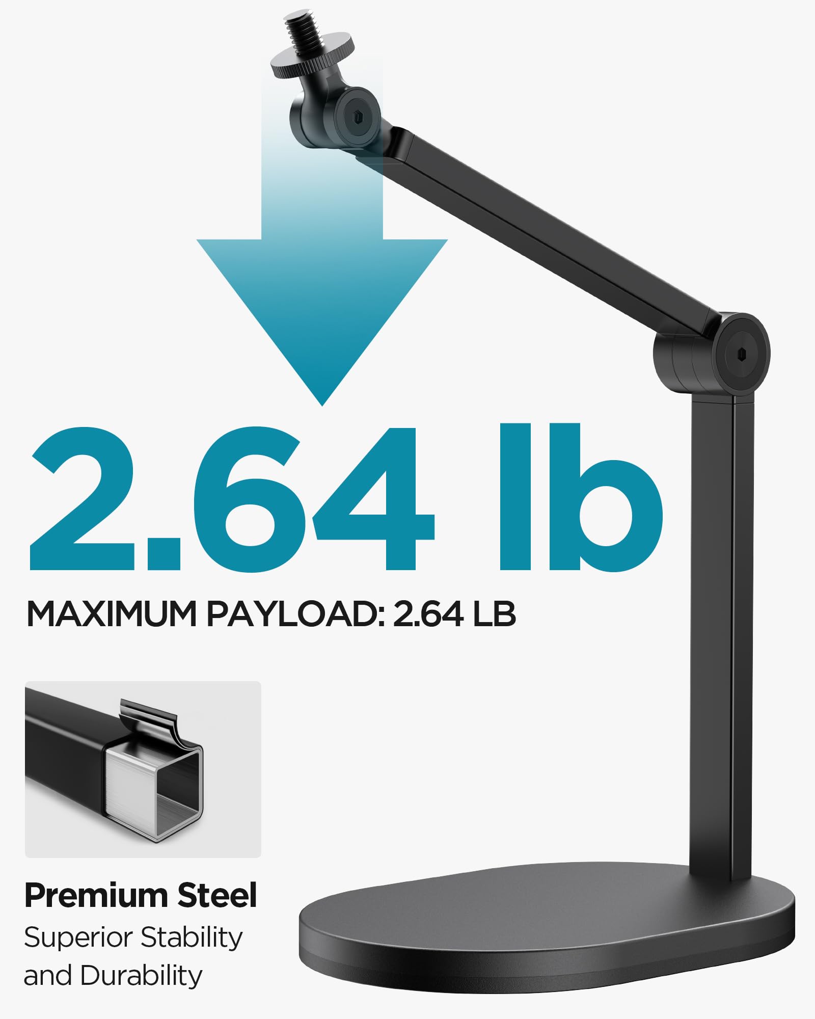 InnoGear Studio Mic Stand, Max Load 2.64 lb Microphone Arm Desk Mount Desktop Microphone Stand for Fifine AM8 K669B Blue Yeti HyperX QuadCast SoloCast AT2020, Webcams Cameras