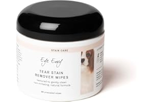 Eye Envy Tear Stain Wipes for Dogs. Textured to Gently Clean. Presoaked in 100% Natural Formula. Recommended by AKC Breeders, Vets, Groomers. Treats The Cause of Staining. USA Made. 60 Dog Eye Wipes