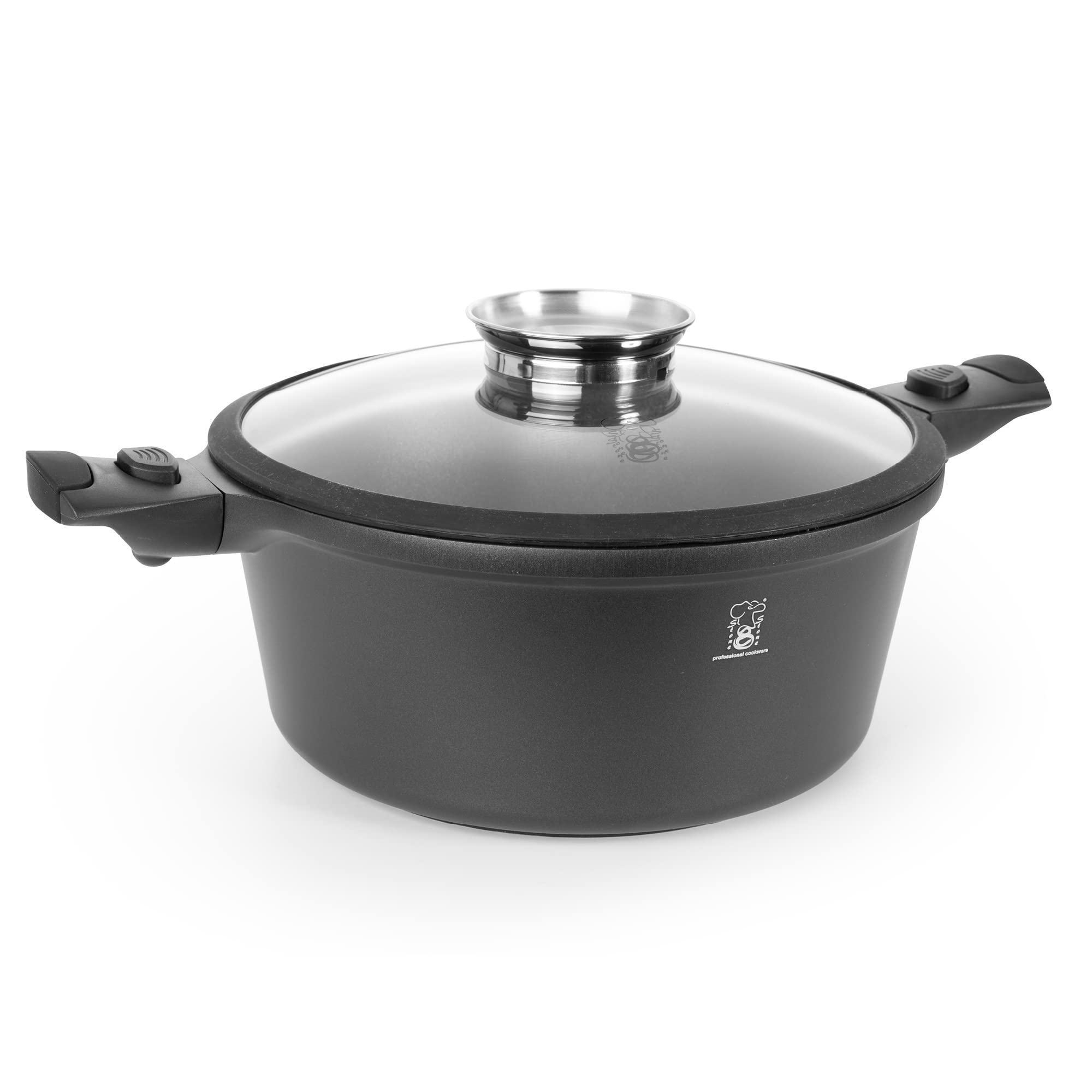 Non-Stick Frying Pan with Stone Coated Lid, Non-Stick Induction Frying Pans with German Greblon PFOA-Free Coating Suitable for All Heat Sources Including 28 cm Grill — image 1