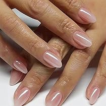 Amazon.com: 30 Pcs Nude Pink Press on Nails Short Almond - YEFIUO ...