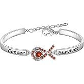 HOLLP Orange Awareness Cancer Survivor Bracelet for Leukemia, Multiple Sclerosis, Kidney Cancer Survivor Gift