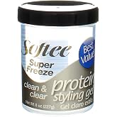Softee Protein Super Freeze Hair Styling Gel, 8 Ounce