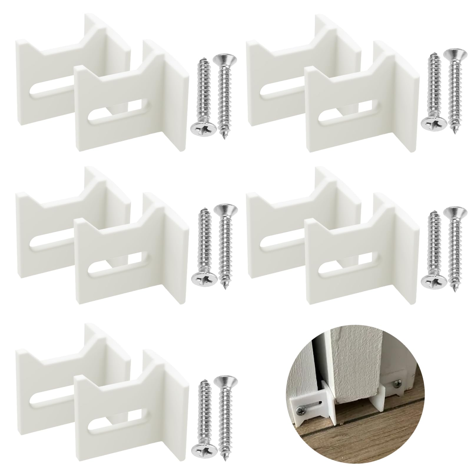 Photo 1 of 10 Pcs N7015 White Door Bottom Guide Kits Replacement?5 Sets?