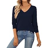 QUALFORT Women's Sweater 100% Cotton Long Sleeve Pullover Sweater Soft Lightweight Knit Tops 2026