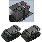 GLSOWEE 39 Inch Car Battery Box Strap, Adjustable Tie Down Straps, 2PCS | Plastic Quick Release Buckle Design, PP Auto &amp; Trailer Battery Hold Down Strap, Universal for Cars, SUVs, Boats