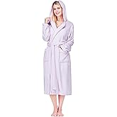 PAVILIA Women Robe with Hood, Fleece Fluffy Soft Long Hooded Robe, Plush Fuzzy Cozy Warm Bathrobe Shower Spa