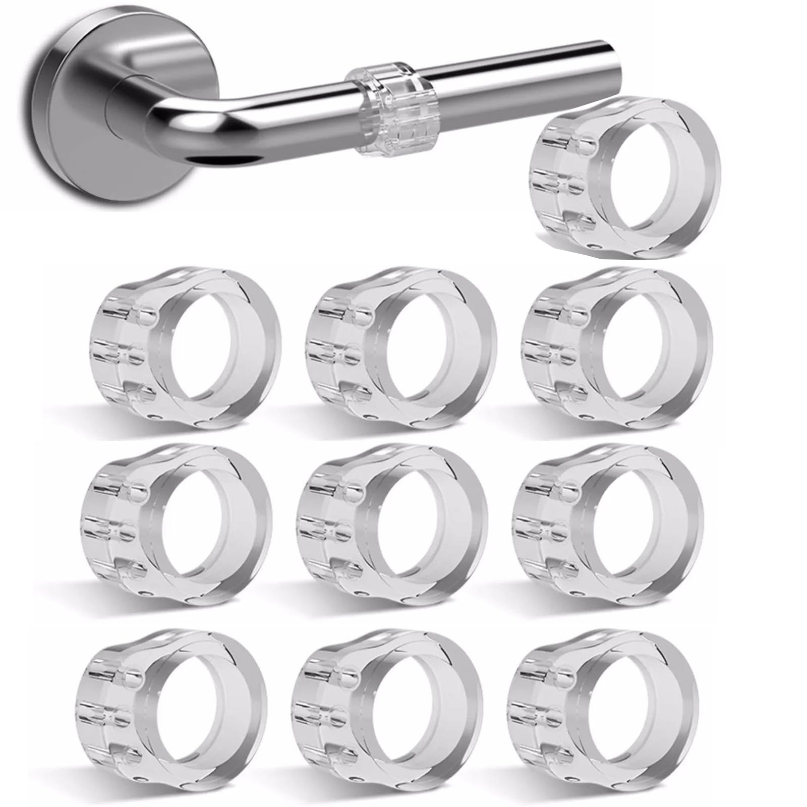 Door Handle Protectors,10 Pcs Door Buffe ransparent Rubber Bumpers Door Stopper Wall Protectors to Buffer Walls and Stop Wall Damage