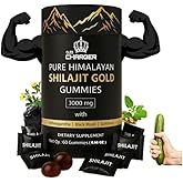 Shilajit Gummies for Men & Women | 3000mg Pure Organic Himalayan Shilajit with Ashwagandha Gokshura | Non-GMO, No Added Sugar | 85+ Trace Minerals & Fulvic Acid | 60 Gummies