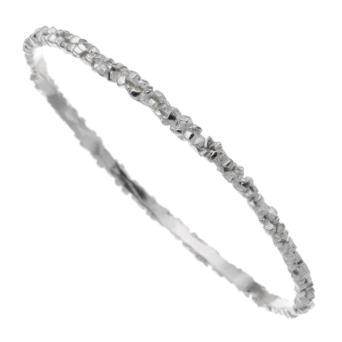 Handmade 925 Sterling Silver Cubist Bangle Bracelet with Siganture Gift Packaging by Otis Jaxon