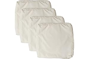 youngseahome Patio Seat Cushion Covers,Washable Slip Covers Replacement,Waterproof Outdoor Furniture Chair Cushion Pillow Seat Cover for Couch,Garden,Sofa,Khaki,24"×24"×4"(4 Covers Only)