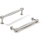 khtumeware 10 Pack 5inch(128mm) Hole Center Vibrant Polished Nickel Cabinet pulls Solid Heavy-Duty Tradition Kitchen Cabinet 
