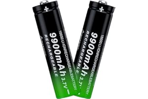 MLGBDC 3.7Volt 18650 Rechargeable Battery, 9900mAh Button Top Lithium 18650 Battery for Flashlight, Headlamp