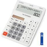 DUPOTA Desktop Calculator Large Display Big Buttons with 12 Digits 2-line | Solar Power and Battery, Accounting Calculator with Tax and Check Function for Office, Home and Business (OA-608)