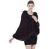 BEAUTELICATE Faux Fur Shawl Wrap Stole Shrug Bridal Winter Wedding with Hook