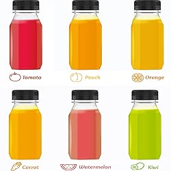 Hulless 5 Pcs 8 Ounce Plastic Juice Bottle Drink