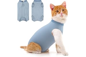 COPPTHINKTU Cat Recovery Suit for Abdominal Wounds or Skin Diseases, Cat Onesie for Cats After Surgery Female Kitten Recovery Suit, Breathable E-Collar Alternative for Cats After Spay Anti Licking Wounds