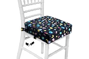 Taeku Booster Seat for Dining Table, Portable Dismountable Double Straps Thick Chairs Increasing Cushion Kids Seat Cushion (P