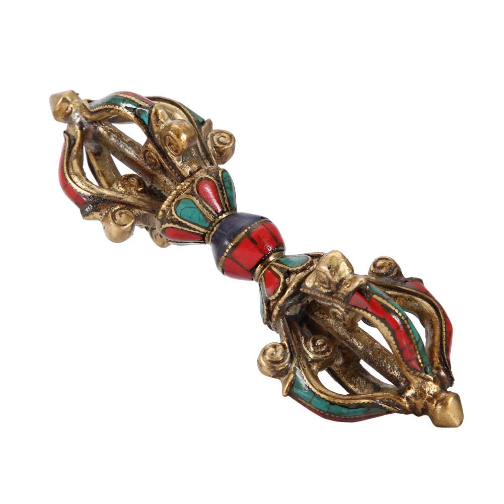 TOPINCN Tibetan Vajra Dorge, Vintage Handmade Five Strands Handmade Phurba Pestle Buddhism Religious Supplies Phurba Jewelry Pendant Crafts Meditation Yoga Ornament