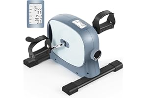 GOREDI Under Desk Bike Pedal Exerciser, Portable Mini Exercise Bike with LCD Display for Home/Office, Desk Cycle for Leg/Arm with Handle, Leg Exerciser While Sitting for Physical Therapy