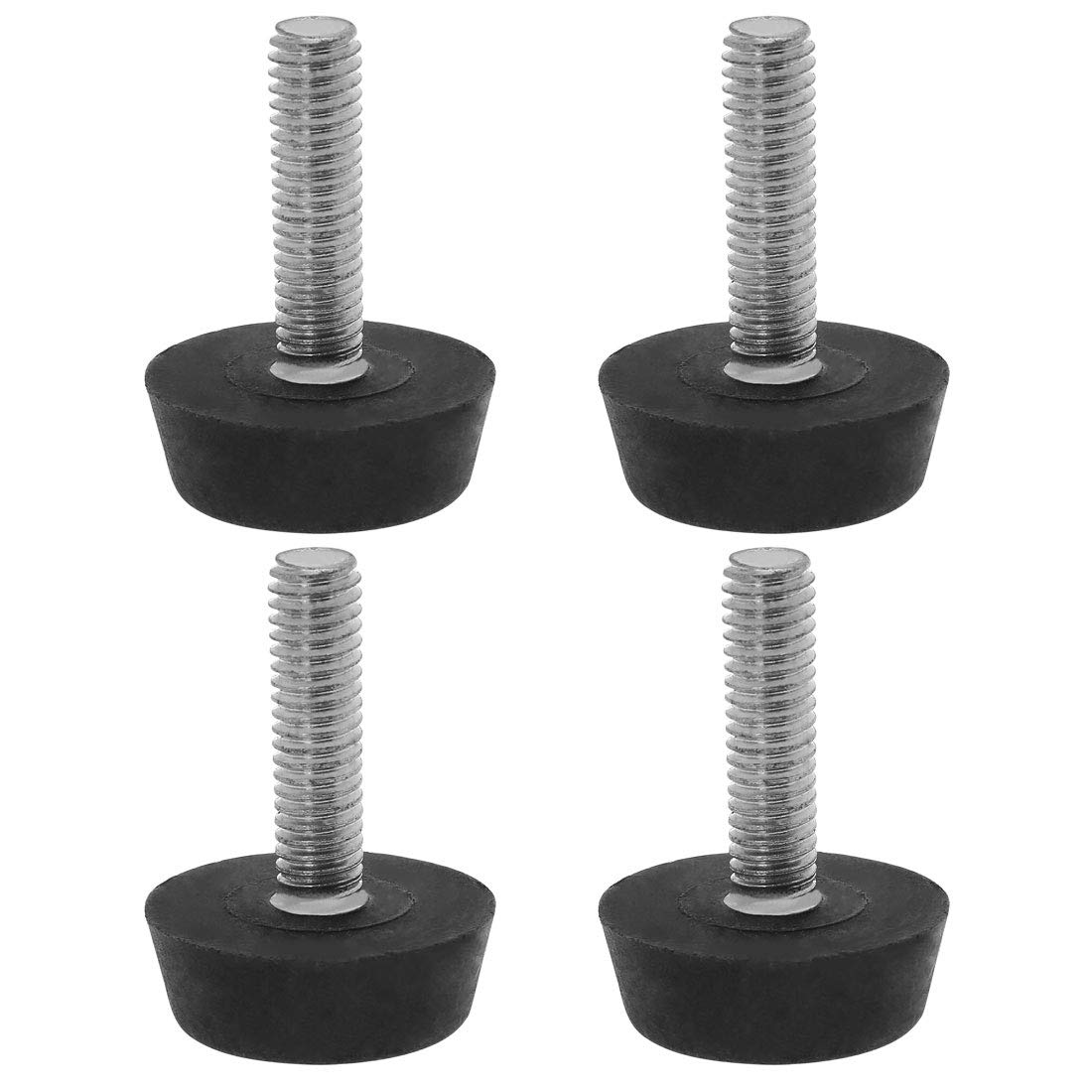 Sourcingmap M6 x 22 x 22mm Furniture Glide Leveling Feet Adjustable Leveler Floor Protector for Table Desk Leg 4 Pack