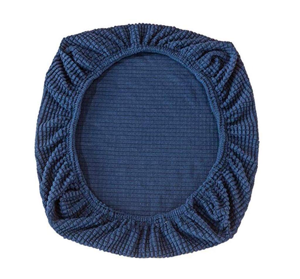 Elastic Stretch Chair Seat Cover Round Spandex Chair Covers Covers Removable Washable fit for Office Chairs,Dining Room Chairs,Bar Stools (Dark Blue)