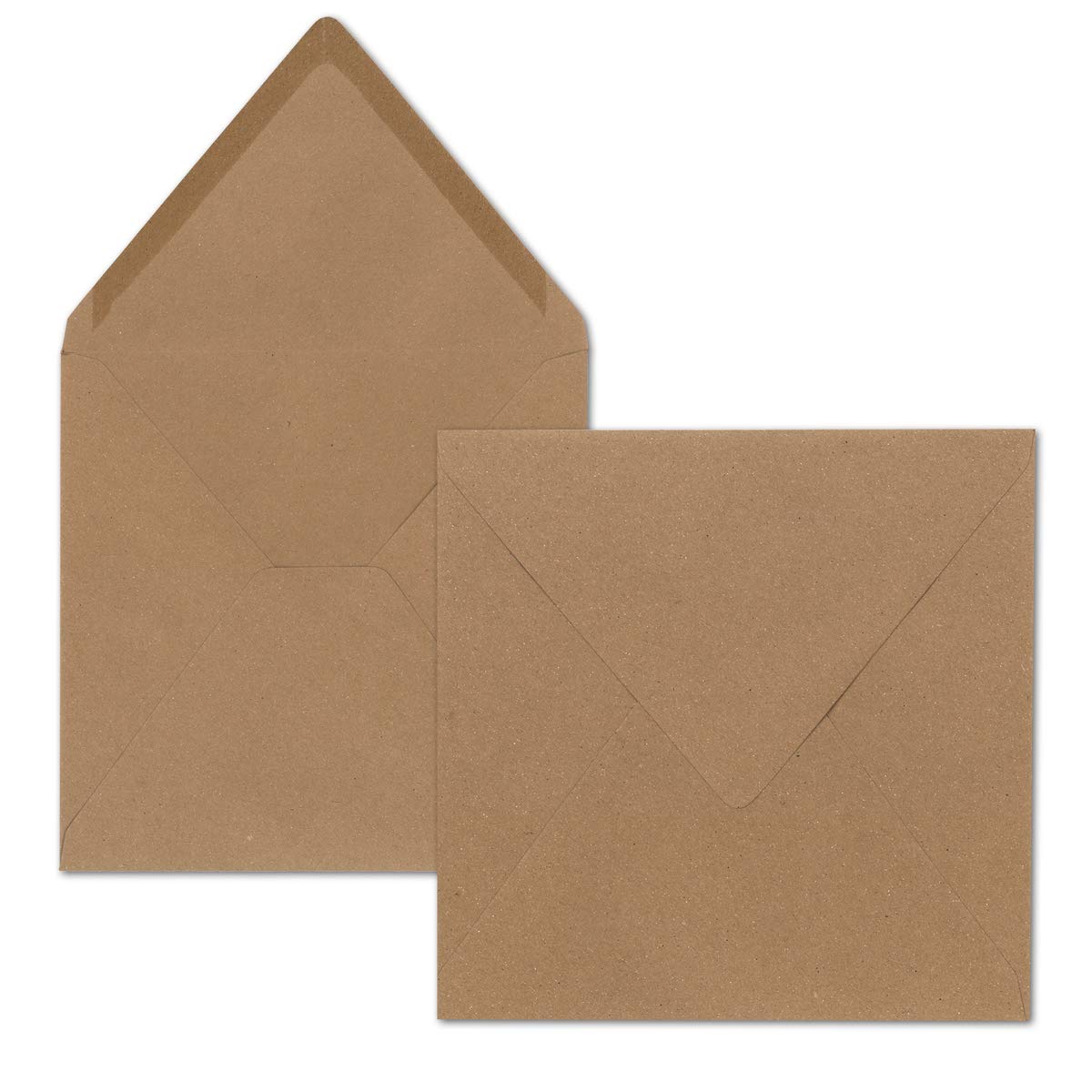 FarbenFroh by GUSTAV NEUSER 100x square envelopes in kraft paper sand brown - 15.5 x 15.5 cm - without window, with wet glue - 120 g/m² - for invitation cards for weddings, birthdays and more