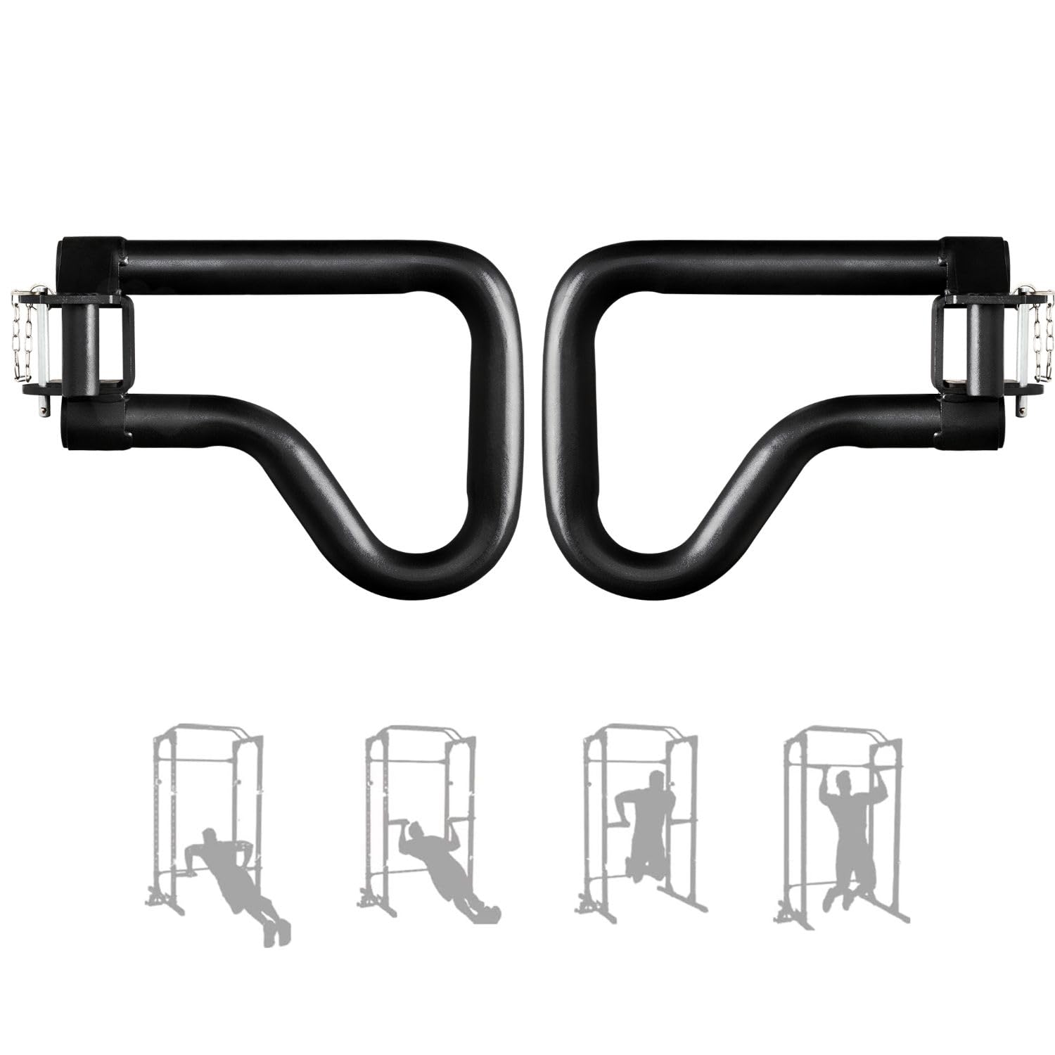 Yes4All 500 LBS Capacity - Dip Bars for 2x2 with 1" Hole Power Cage, Squat Rack Attachments - Multi-Grip Handles Dip Attachment for Dips, Pull Up, Push-up Image