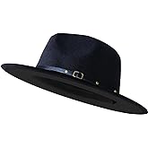 Wide Brim Fedora Hats for Women Men Two Tone Dress Hat Felt Panama Hat in Two Audlt Size
