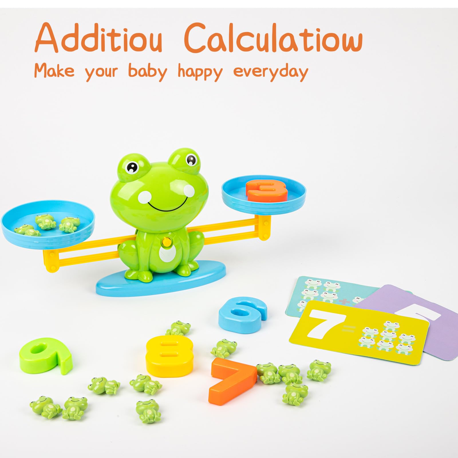 Frog Balance Counting Toys, Cool Math Learning Games for Boys and Girls, Educational Number Preschool Toy, Fun Children's Gift STEM Math Games for Kids Age 3+ (63 PCS)