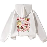 Verdusa Girl's Floral Graphic Hoodie Sweatshirt Cute Drop Shoulder Pullover Tops